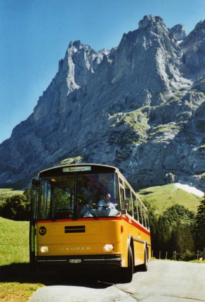 (120'316) - AVG Meiringen - Nr. 74/BE 607'481 - Saurer/R&J (ex P 24'357) am 23. August 2009 in Grindelwald, Sch�rli