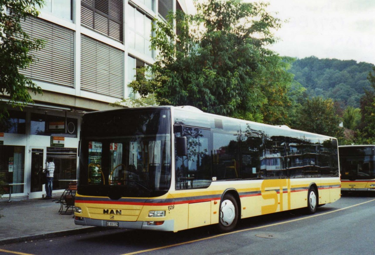 (121'205) - STI Thun - Nr. 129/BE 800'129 - MAN am 14. September 2009 bei der Schiffl�ndte Thun