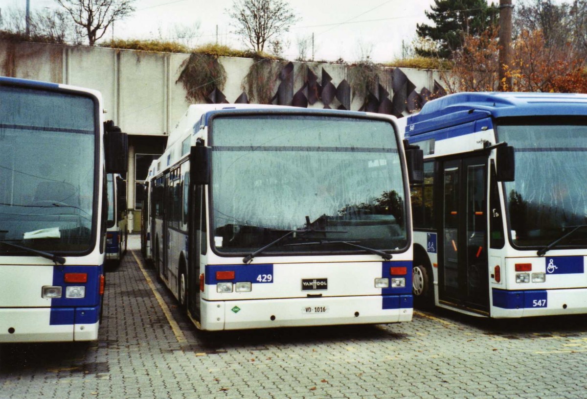 (122'308) - TL Lausanne - Nr. 429/VD 1016 - Van Hool am 19. November 2009 in Lausanne, D�p�t Borde