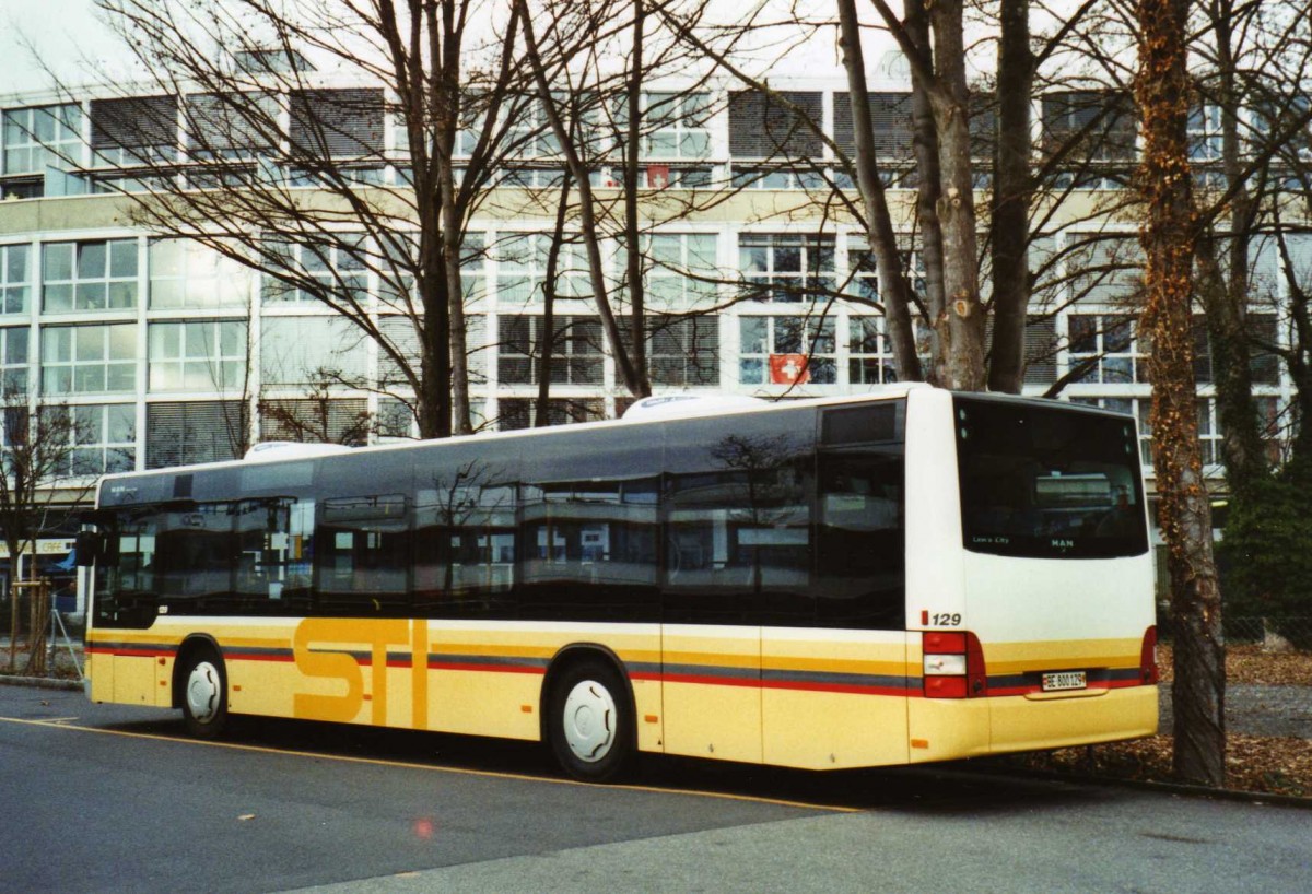 (123'118) - STI Thun - Nr. 129/BE 800'129 - MAN am 14. Dezember 2009 bei der Schiffl�ndte Thun