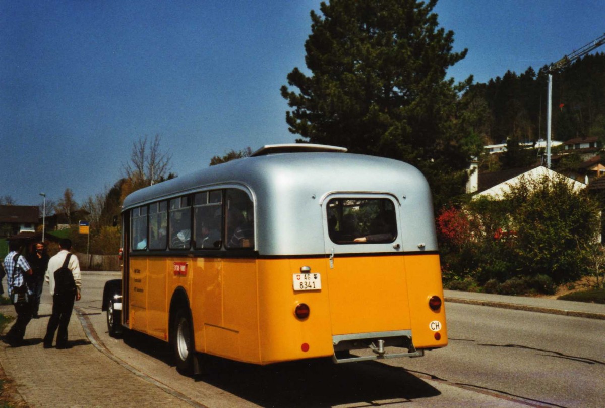(125'637) - Stutz, Oberlunkhofen - AG 8341 - Saurer/T�scher (ex Dubs, Stallikon) am 24. April 2010 in Aeugst, H�chweg