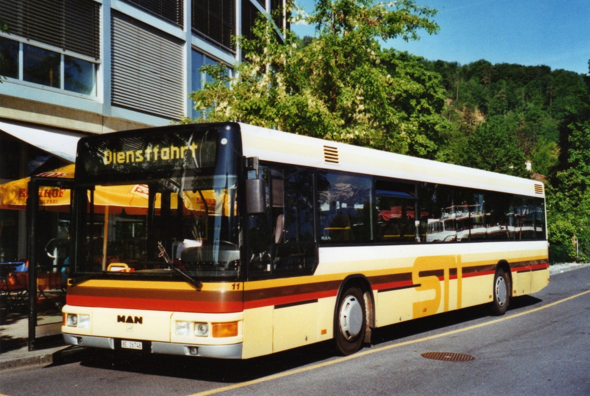 (126'517) - STI Thun - Nr. 11/BE 26'748 - MAN (ex TSG Blumenstein Nr. 2) am 24. Mai 2010 bei der Schiffl�ndte Thun