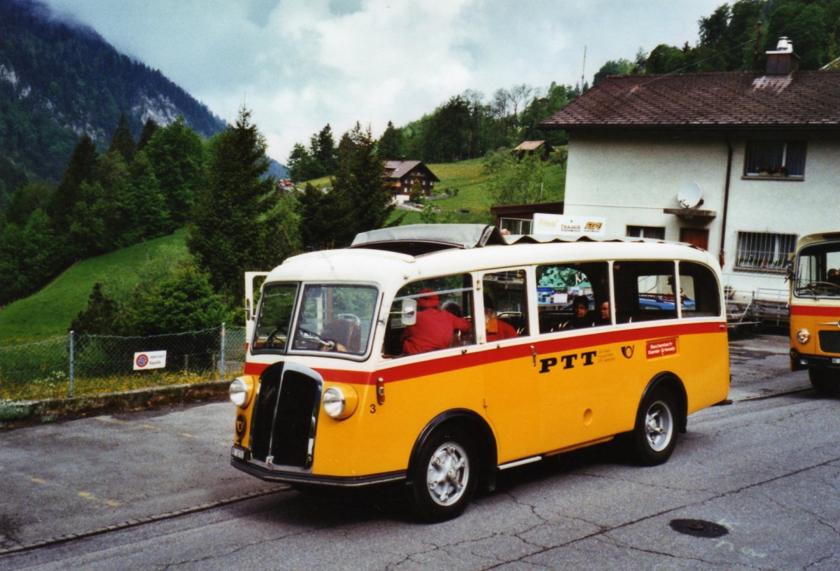 (126'620) - Schmid, Th�rishaus - Nr. 3/BE 26'760 - Saurer/Gangloff (ex Geiger, Adelboden Nr. 3) am 29. Mai 2010 in Kiental, Post