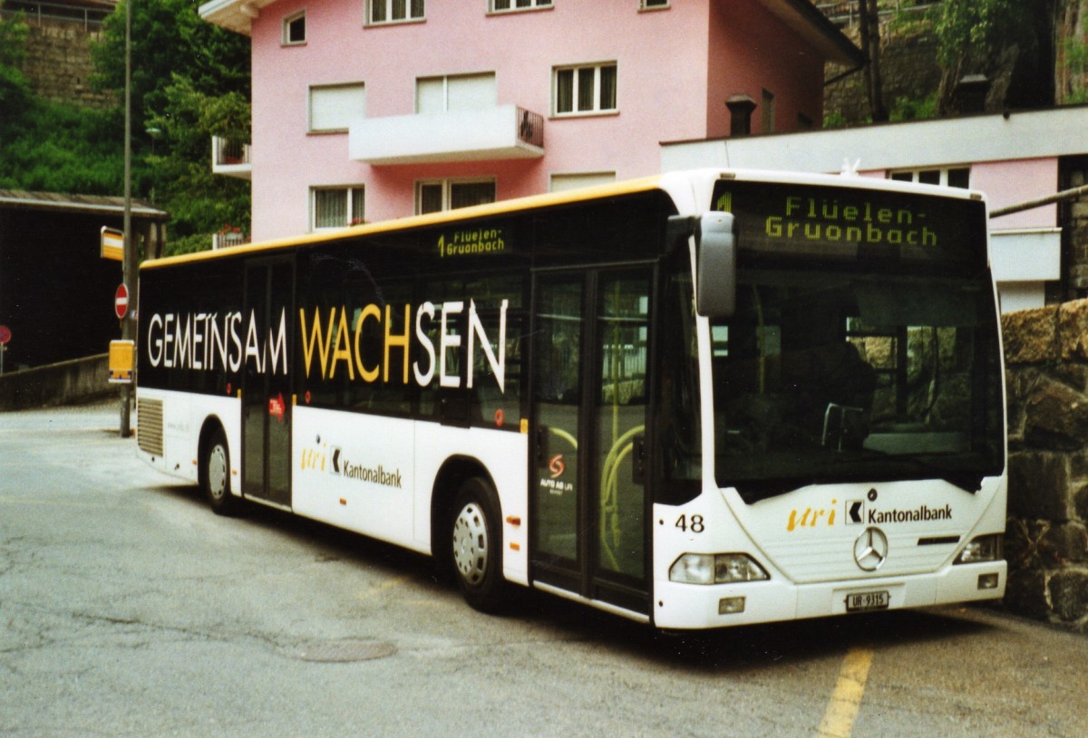 (127'429) - AAGU Altdorf - Nr. 48/UR 9315 - Mercedes am 4. Juli 2010 beim Bahnhof G�schenen