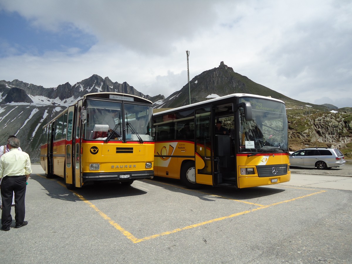 (127'551) - AVG Meiringen - Nr. 74/BE 607'481 - Saurer/R&J (ex P 24'357) am 4. Juli 2010 in Nufenen, Passh�he