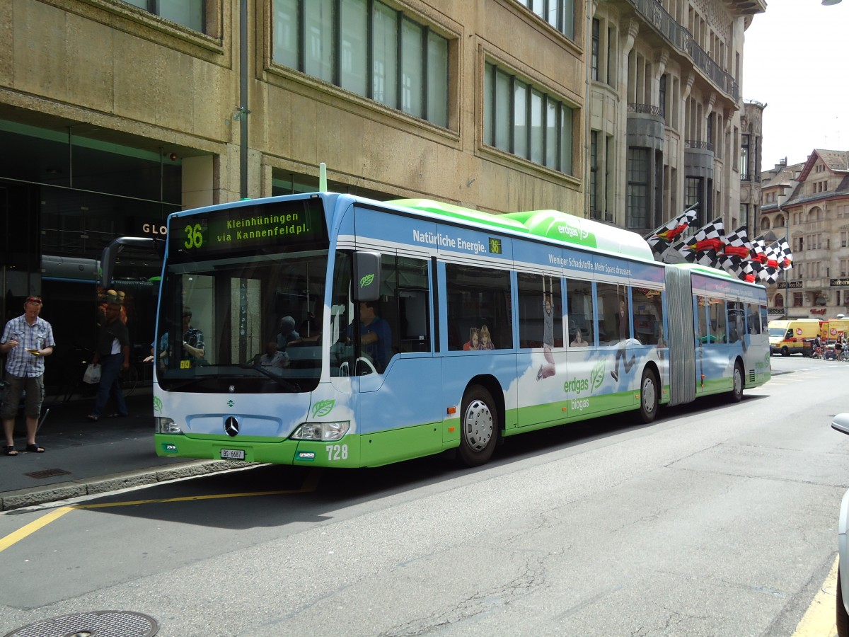 (127'663) - BVB Basel - Nr. 728/BS 6687 - Mercedes am 6. Juli 2010 in Basel, Schiffl�nde