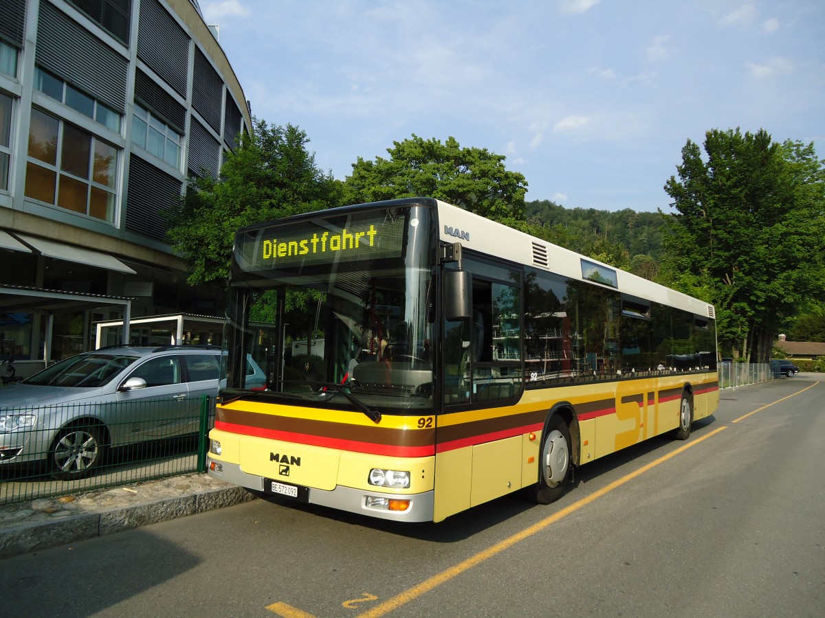 (127'977) - STI Thun - Nr. 92/BE 572'092 - MAN am 13. Juli 2010 bei der Schiffl�ndte Thun