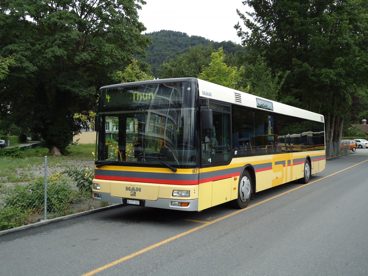 (128'009) - STI Thun - Nr. 97/BE 577'097 - MAN am 24. Juli 2010 bei der Schiffl�ndte Thun