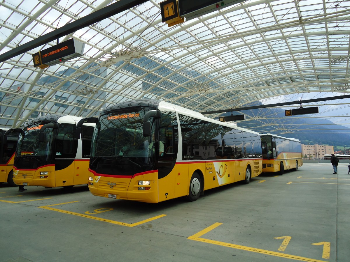 (128'723) - PostAuto Graub�nden - GR 162'986 - MAN am 13. August 2010 in Chur, Postautostation
