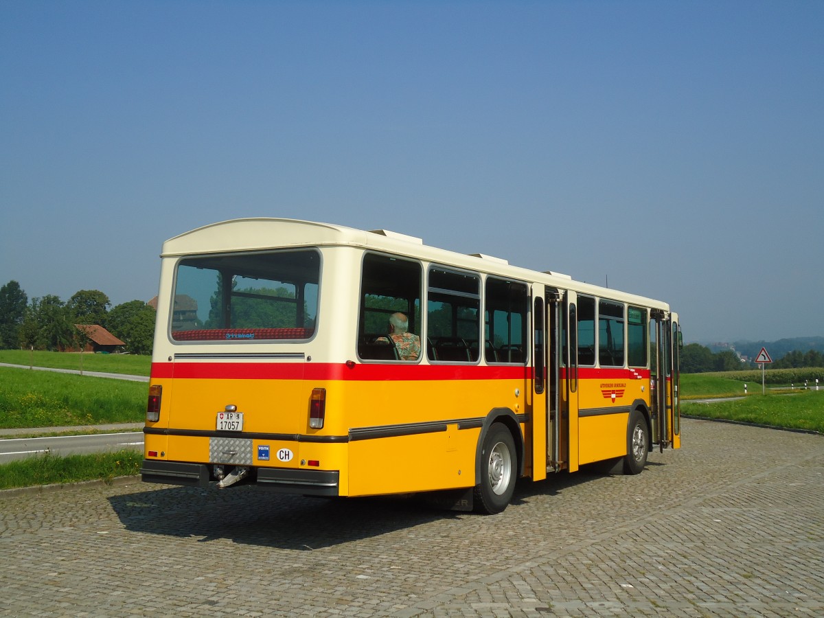 (128'793) - Osthues, Teufen - Nr. 15/AR 17'057 - Saurer/Leyland-Hess (ex AVG Grindelwald Nr. 15; ex RhV Altst�tten Nr. 42) am 21. August 2010 bei Roggwil