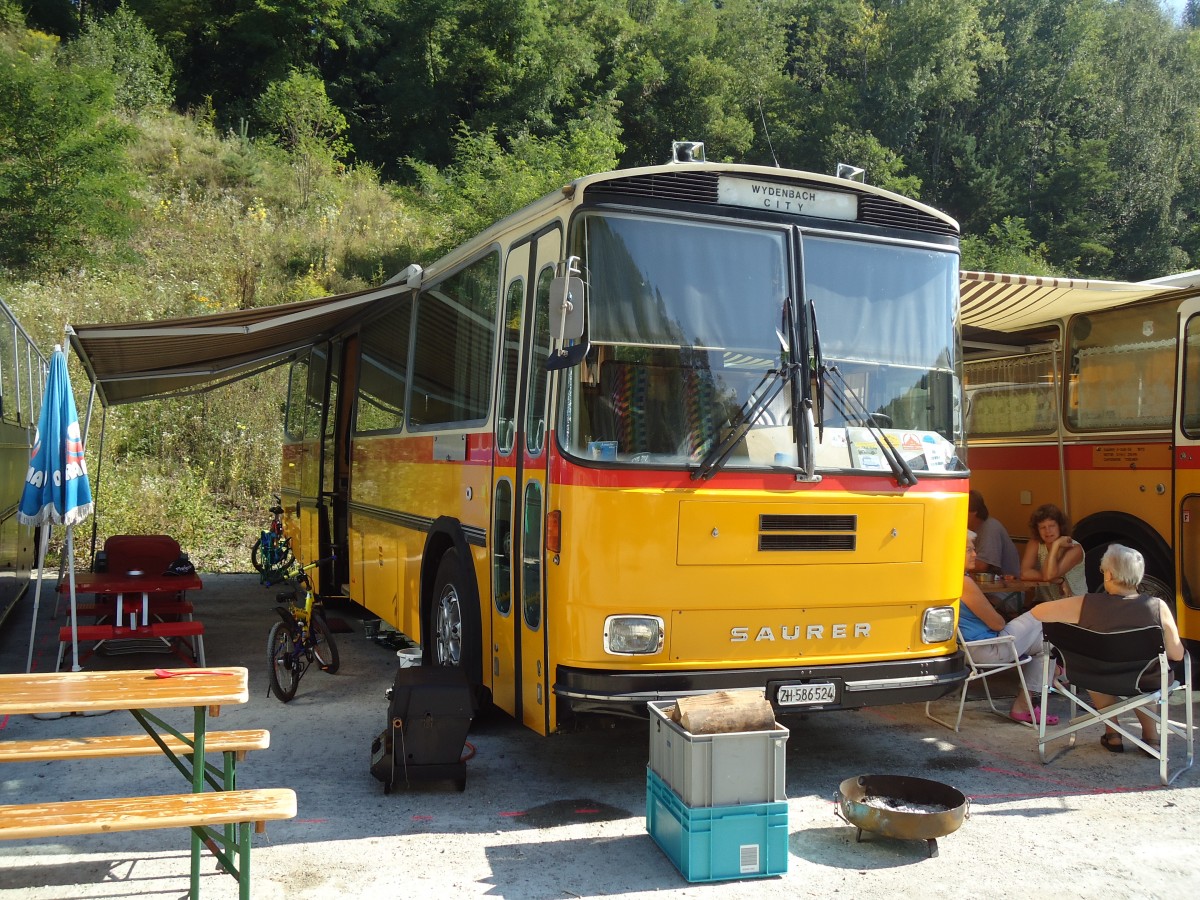 (128'955) - Baumann, Horgenberg - ZH 586'524 - Saurer/T�scher (ex P 24'226) am 22. August 2010 in Thayngen, Wohnbustreffen