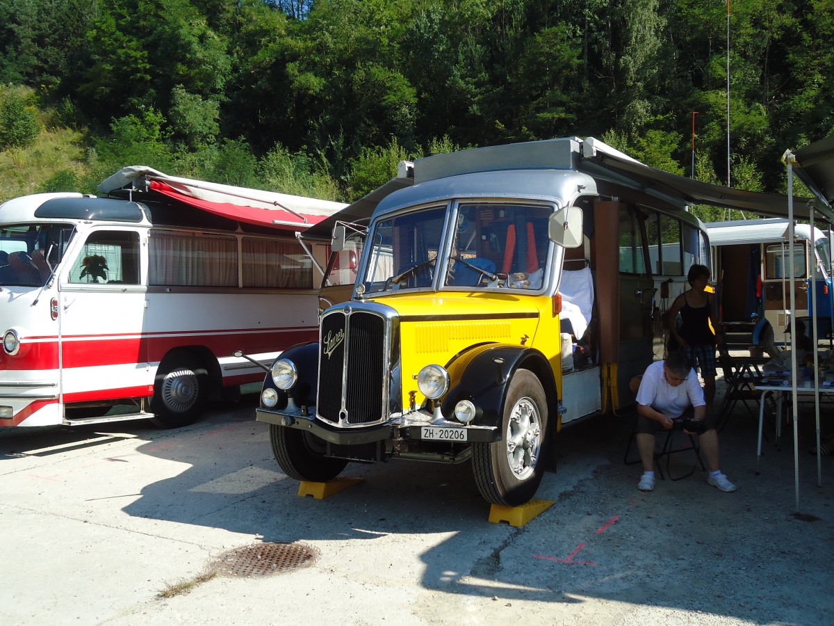 (128'962) - Langenegger A., W�denswil - ZH 20'206 - Saurer/Krapf (ex Tscharner, Thusis) am 22. August 2010 in Thayngen, Wohnbustreffen