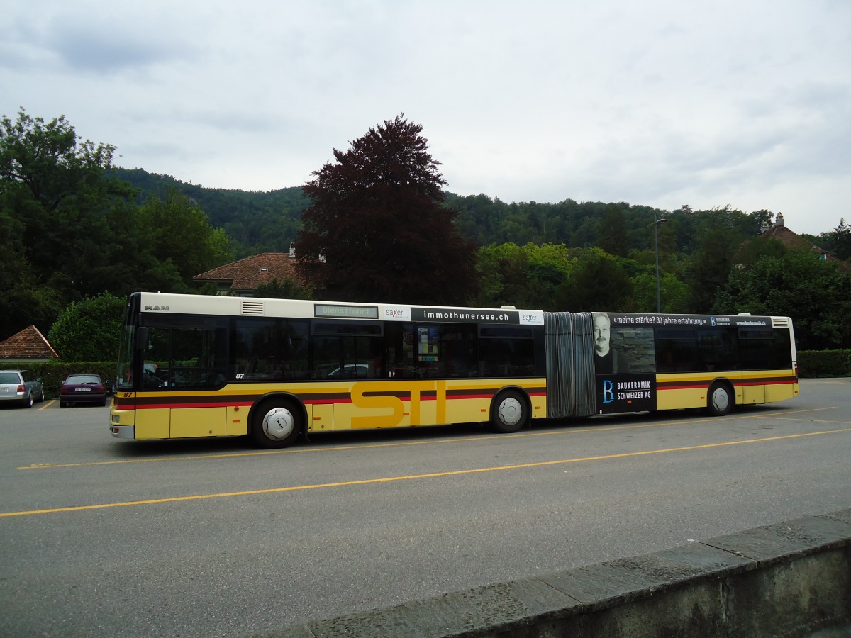 (129'106) - STI Thun - Nr. 87/BE 572'087 - MAN am 23. August 2010 bei der Schiffl�ndte Thun