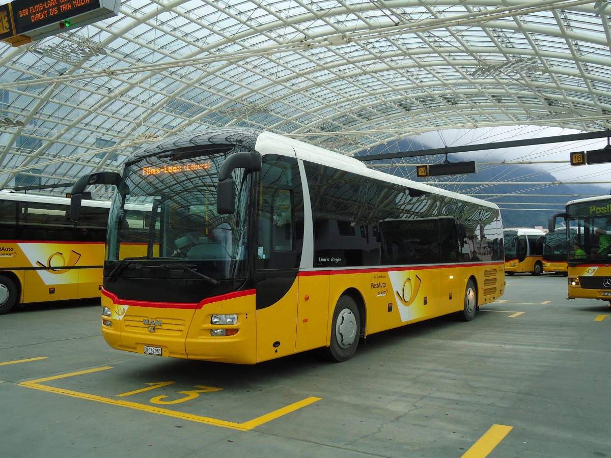 (129'762) - PostAuto Graub�nden - GR 162'981 - MAN am 18. September 2010 in Chur, Postautostation