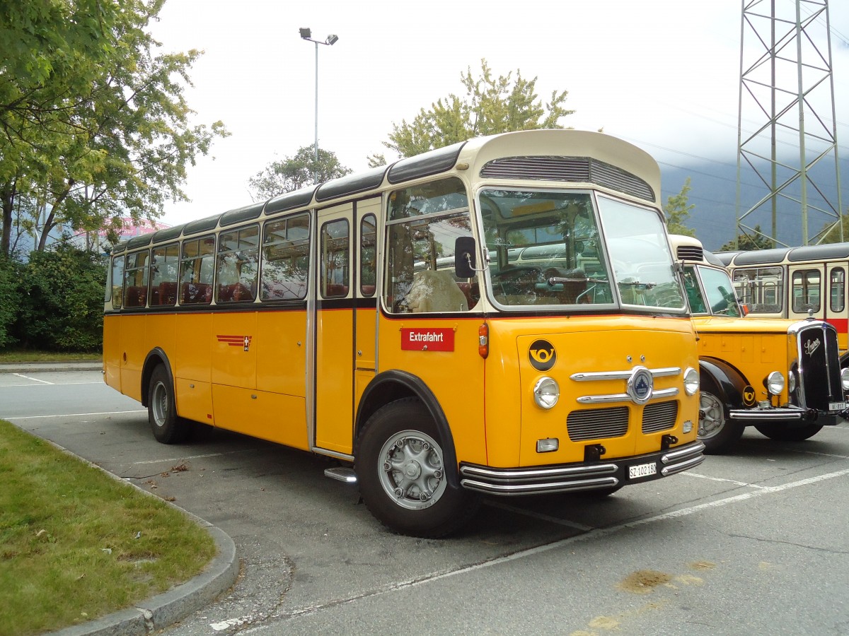 (129'807) - Inkamp, Altendorf - SZ 102'180 - Saurer/FHS (ex Stebler, Basel; ex Reber, Basel; ex Eggenberger, M�riken; ex Ott, Wetzikon; ex OPC Ennetb�rgen Nr. 3; ex AVG Grindelwald; ex P 24'143) am 18. September 2010 in Chur, Obere Au
