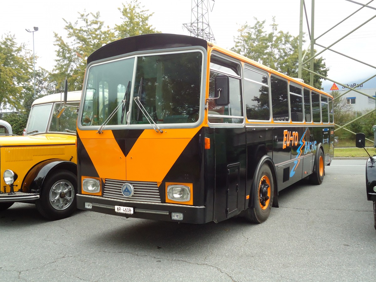 (129'828) - Eugster, Wienacht-Tobel - AR 4608 - Saurer/T�scher (ex Rohrer, Reitnau; ex Kistler, Reichenburg; ex P 24'614) am 18. September 2010 in Chur, Obere Au