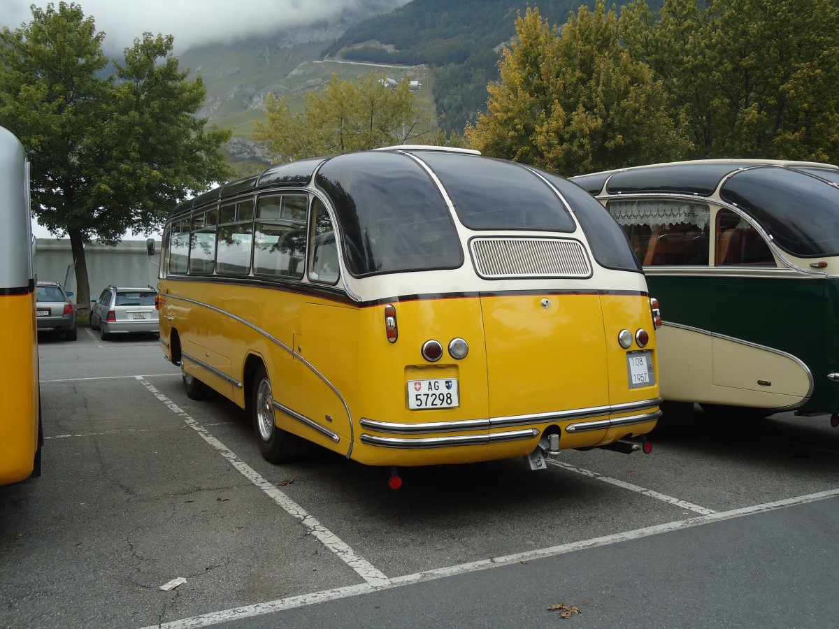 (129'846) - Zimmerli J., Oftringen - AG 57'298 - Berna/T�scher (ex Stutz, Oberlunkhofen; ex Leu, Schongau; ex Wicki, Bremgarten; ex P 22'054; ex P 20'704) am 18. September 2010 in Chur, Obere Au