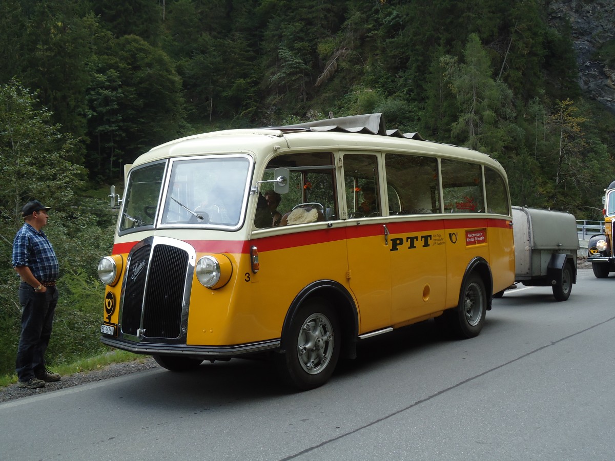 (129'857) - Schmid, Th�rishaus - Nr. 3/BE 26'760 - Saurer/Gangloff (ex Geiger, Adelboden Nr. 3) am 18. September 2010 bei Valendas