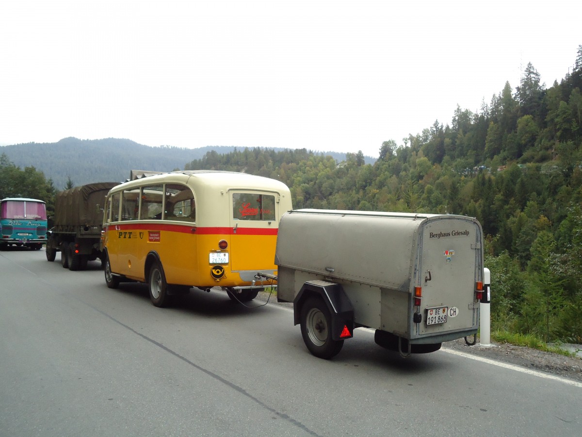 (129'886) - Schmid, Th�rishaus - Nr. 3/BE 26'760 - Saurer/Gangloff (ex Geiger, Adelboden Nr. 3) am 18. September 2010 bei Valendas