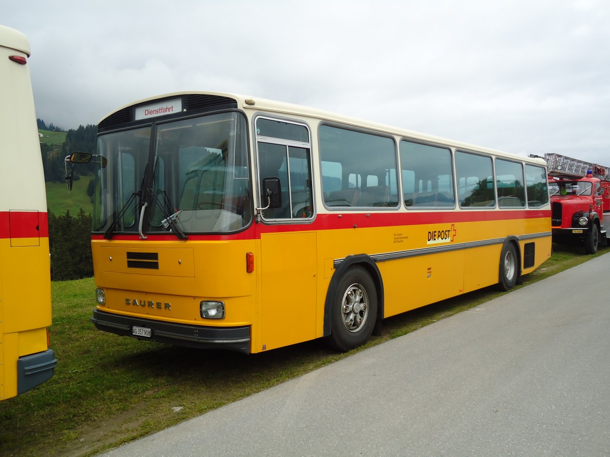 (129'935) - Gautschi, Suhr - AG 357'908 - Saurer/T�scher (ex L�tscher, Neuheim Nr. 200; ex Cartek, Regensdorf; ex P 25'822) am 18. September 2010 in Breil, Milit�ranlage