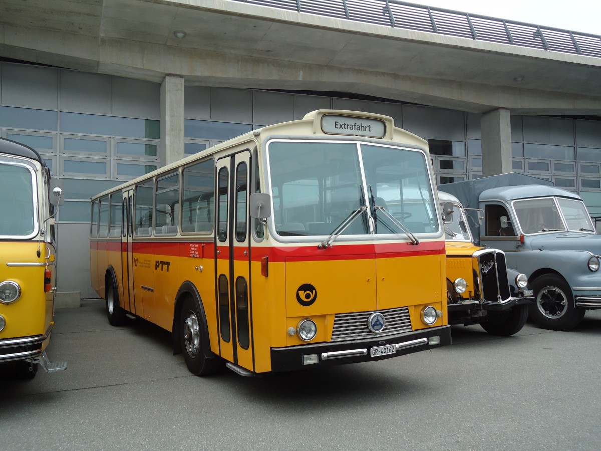 (129'946) - HPTrans, Thusis - GR 40'162 - Saurer/T�scher (ex Mauerhofer, Worb; ex Erni, Schupfart Nr. 3; ex P 24'636) am 18. September 2010 in Breil, Milit�ranlage