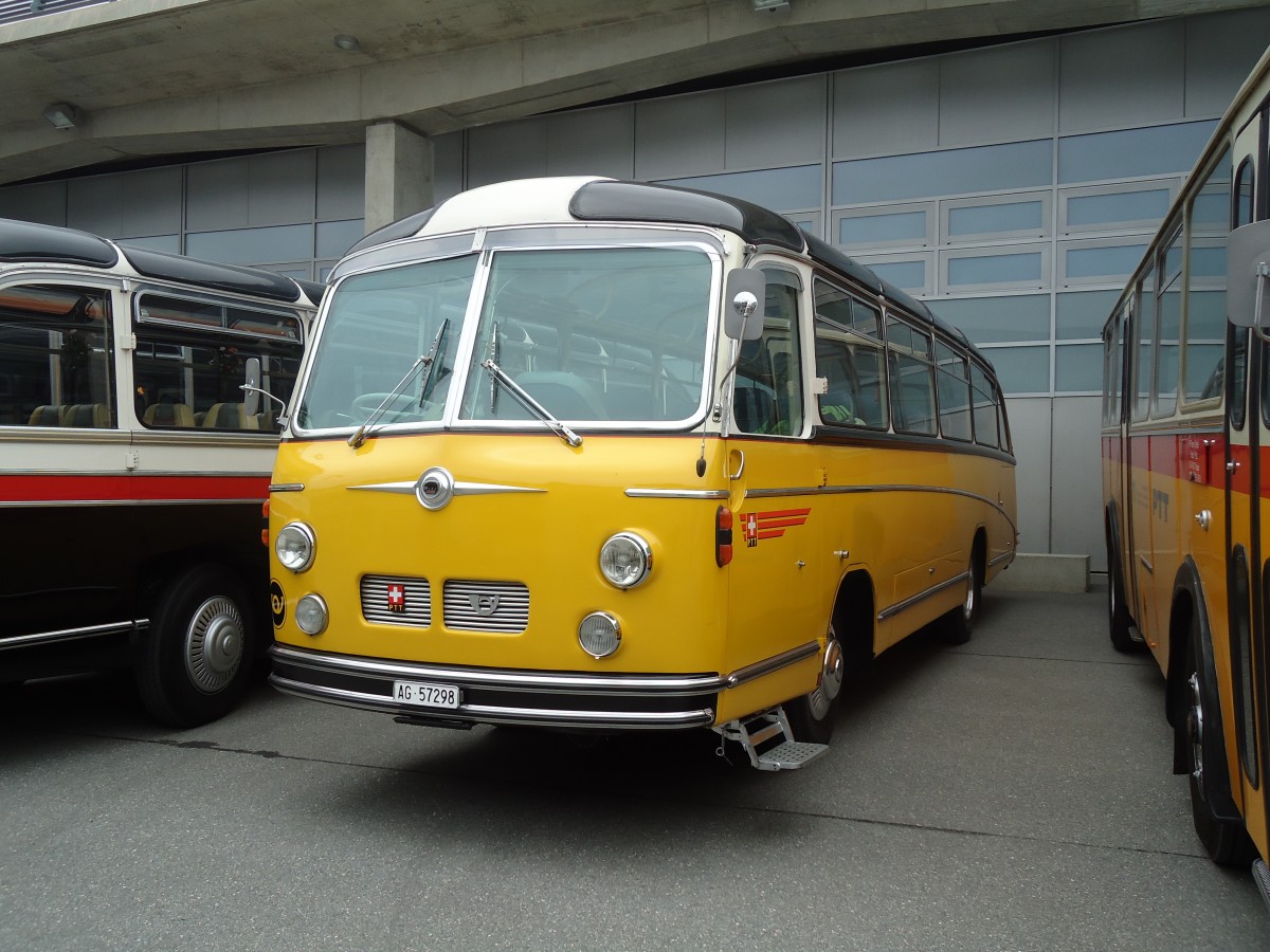 (129'947) - Zimmerli J., Oftringen - AG 57'298 - Berna/T�scher (ex Stutz, Oberlunkhofen; ex Leu, Schongau; ex Wicki, Bremgarten; ex P 22'054; ex P 20'704) am 18. September 2010 in Breil, Milit�ranlage
