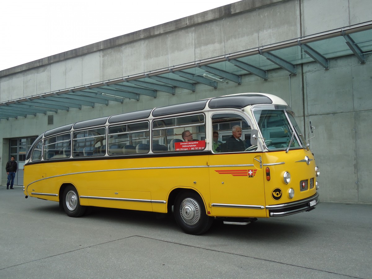 (130'047) - Zimmerli J., Oftringen - AG 57'298 - Berna/T�scher (ex Stutz, Oberlunkhofen; ex Leu, Schongau; ex Wicki, Bremgarten; ex P 22'054; ex P 20'704) am 18. September 2010 in Breil, Milit�ranlage
