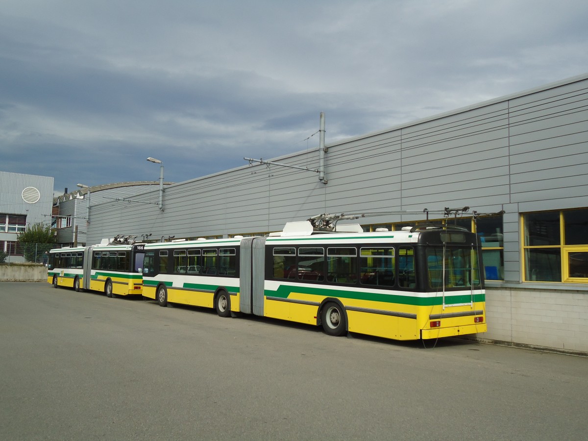 (130'244) - TN Neuch�tel - Nr. 164 - FBW/Hess Gelenktrolleybus am 4. Oktober 2010 in Marin, D�p�t