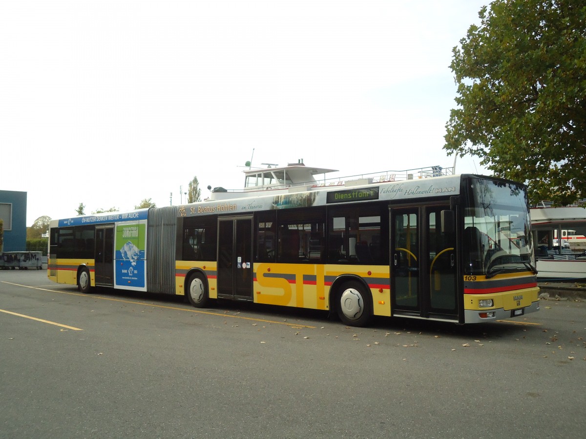(130'293) - STI Thun - Nr. 103/BE 577'103 - MAN am 10. Oktober 2010 bei der Schiffl�ndte Thun
