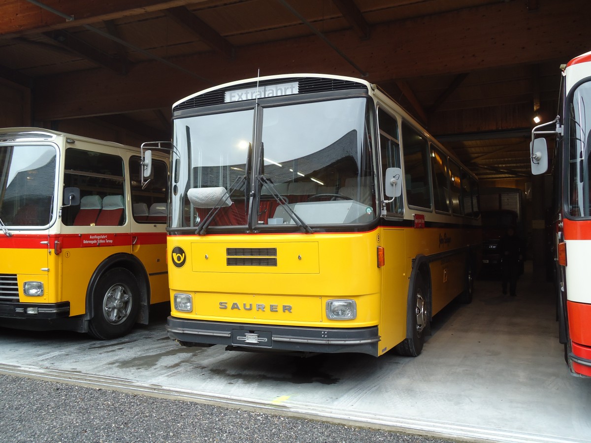 (130'787) - Biegger, Uster - Nr. 9 - Saurer/R&J (ex P 24'366) am 24. Oktober 2010 in Ziegelbr�cke, Museum