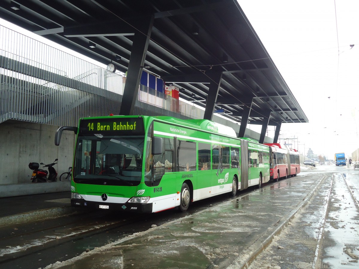(131'297) - Bernmobil, Bern - Nr. 856/BE 671'856 - Mercedes am 7. Dezember 2010 beim Bahnhof Bern Br�nnen