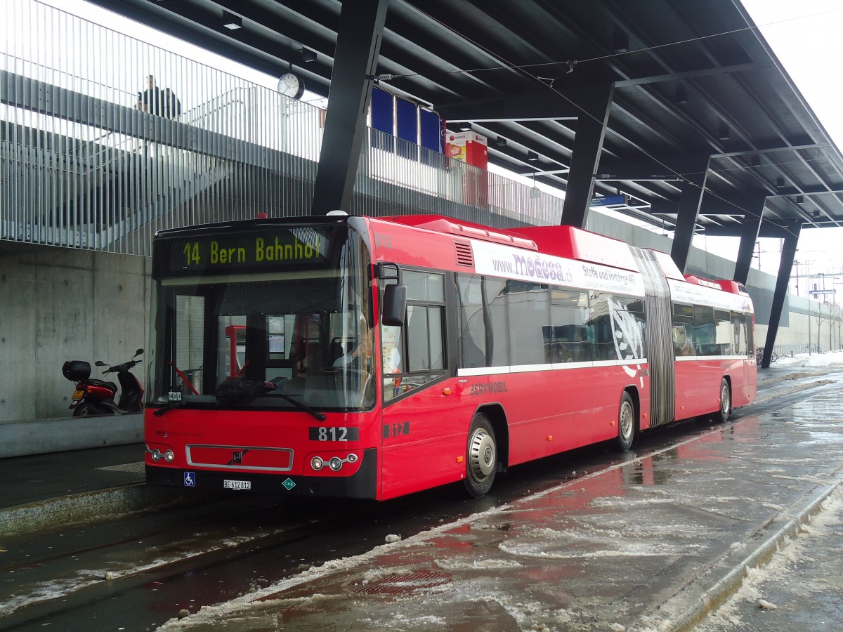(131'298) - Bernmobil, Bern - Nr. 812/BE 612'812 - Volvo am 7. Dezember 2010 beim Bahnhof Bern Br�nnen