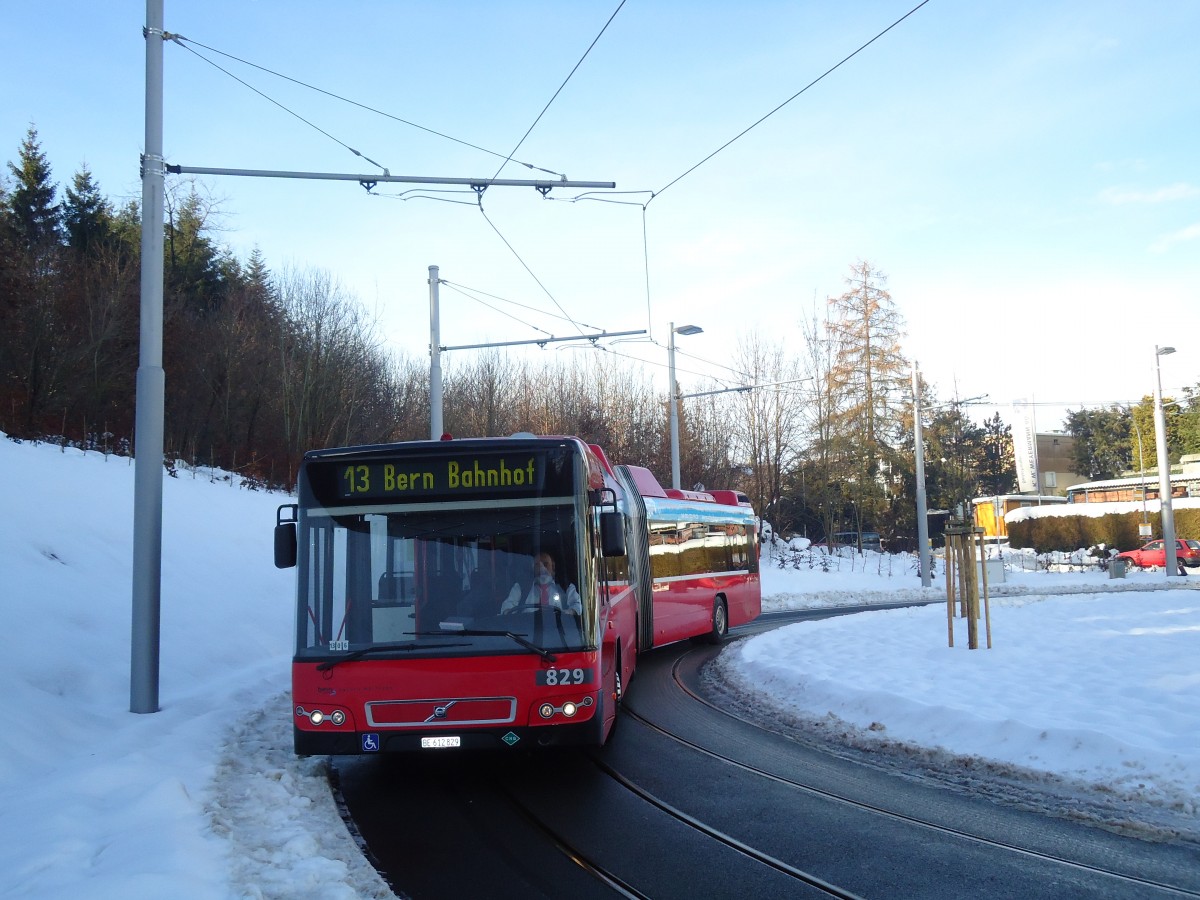 (131'319) - Bernmobil, Bern - Nr. 829/BE 612'829 - Volvo am 7. Dezember 2010 in Bern, B�mpliz