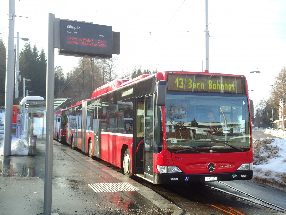 (131'321) - Bernmobil, Bern - Nr. 855/BE 671'855 - Mercedes am 7. Dezember 2010 in Bern, B�mpliz