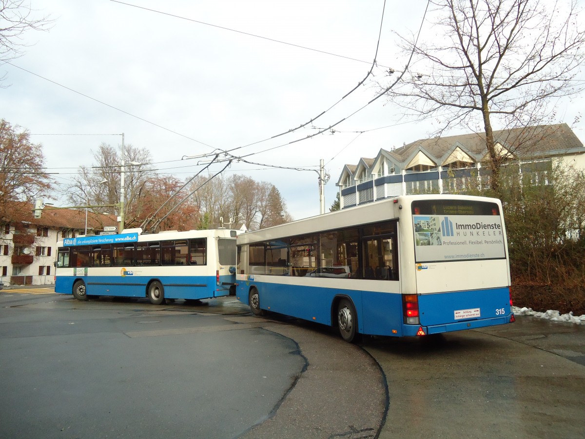 (131'478) - VBL Luzern - Nr. 315 - Lanz+Marti/Hess Personenanh�nger am 8. Dezember 2010 in Luzern, Maihof