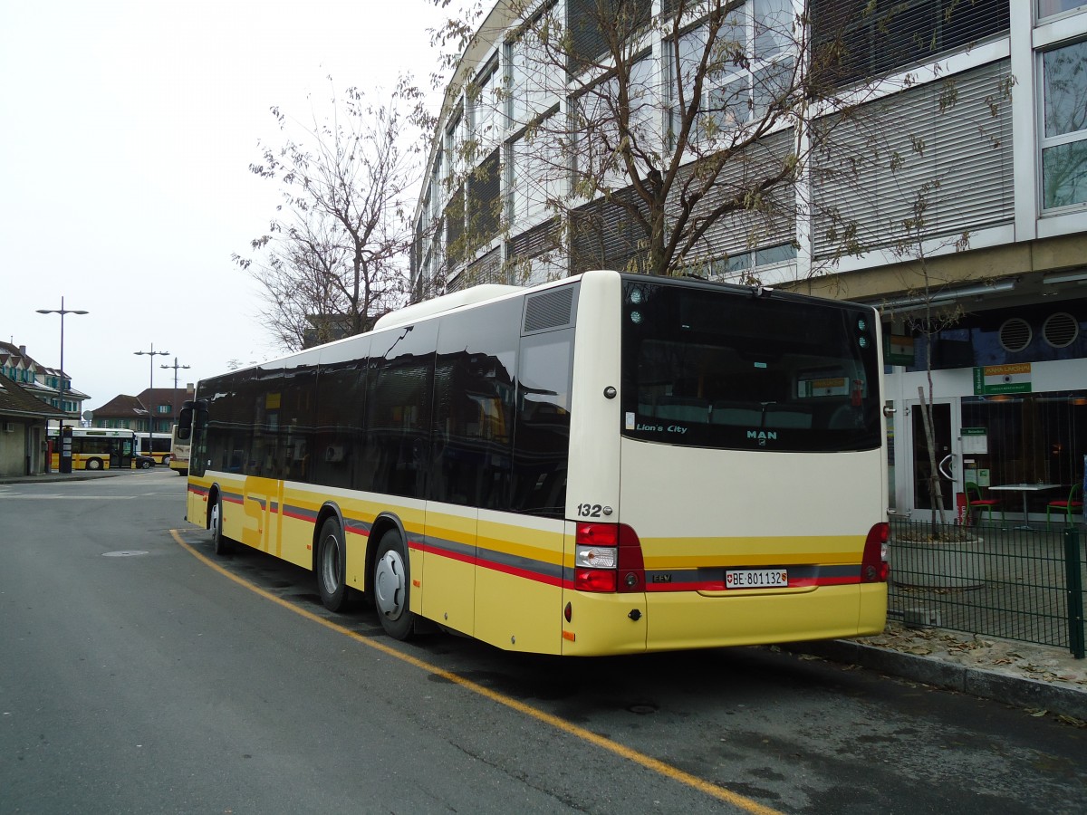 (131'548) - STI Thun - Nr. 132/BE 801'132 - MAN am 10. Dezember 2010 bei der Schiffl�ndte Thun