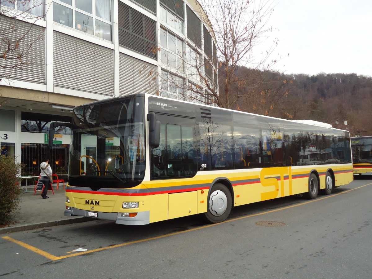 (132'370) - STI Thun - Nr. 132/BE 801'132 - MAN am 18. Januar 2011 bei der Schiffl�ndte Thun