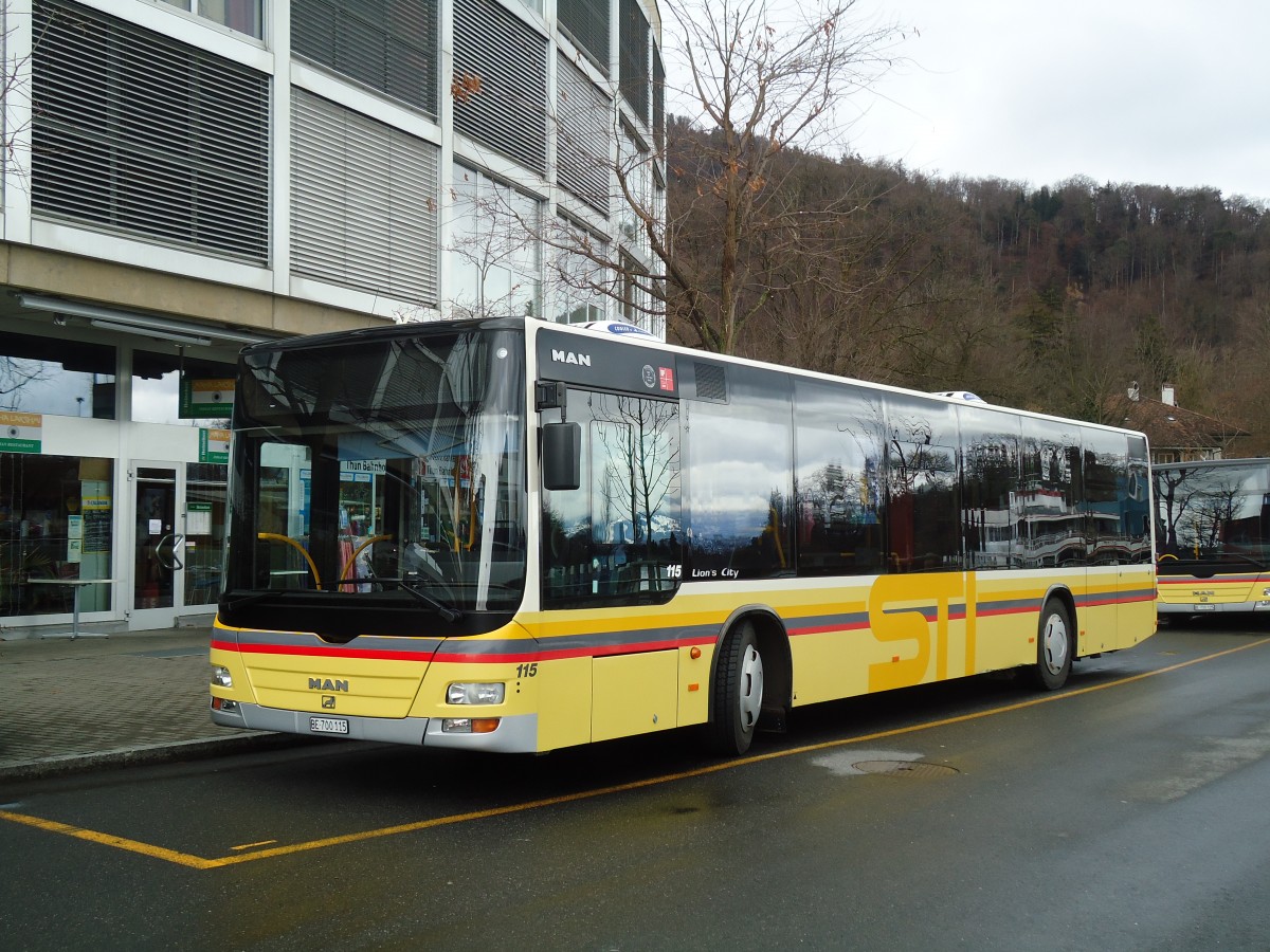 (132'649) - STI Thun - Nr. 115/BE 700'115 - MAN am 27. Februar 2011 bei der Schiffl�ndte Thun