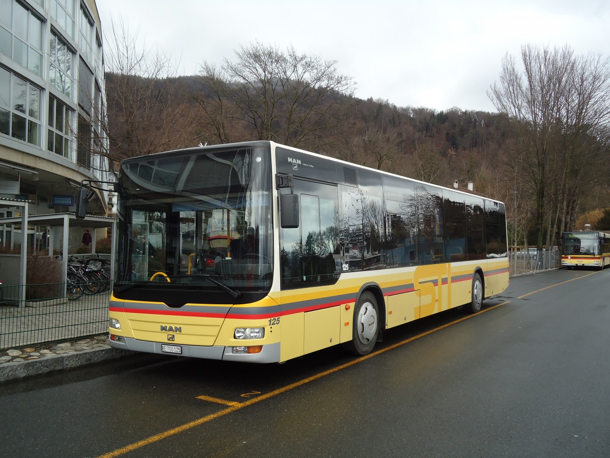 (132'650) - STI Thun - Nr. 125/BE 700'125 - MAN am 27. Februar 2011 bei der Schiffl�ndte Thun