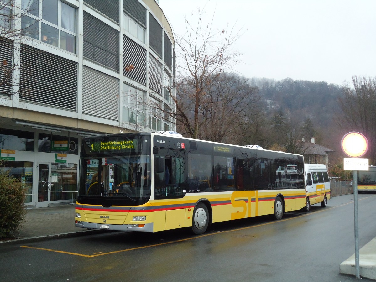 (132'655) - STI Thun - Nr. 113/BE 700'113 - MAN am 28. Februar 2011 bei der Schiffl�ndte Thun