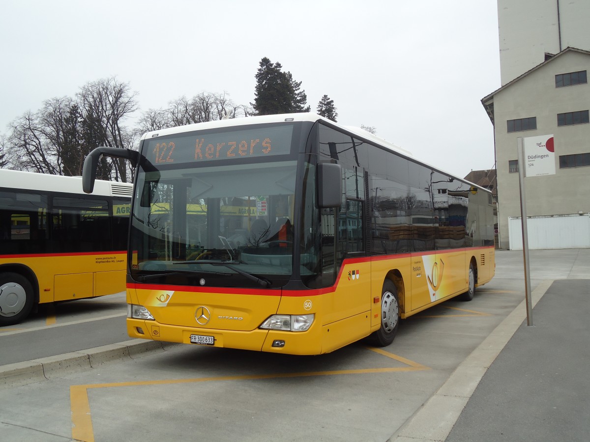 (132'729) - Wieland, Murten - Nr. 50/FR 300'633 - Mercedes (ex Klopfstein, Laupen Nr. 10) am 7. M�rz 2011 beim Bahnhof D�dingen