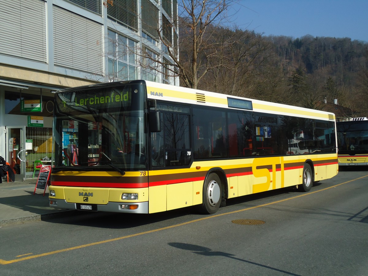 (132'732) - STI Thun - Nr. 78/BE 265'478 - MAN am 7. M�rz 2011 bei der Schiffl�ndte Thun