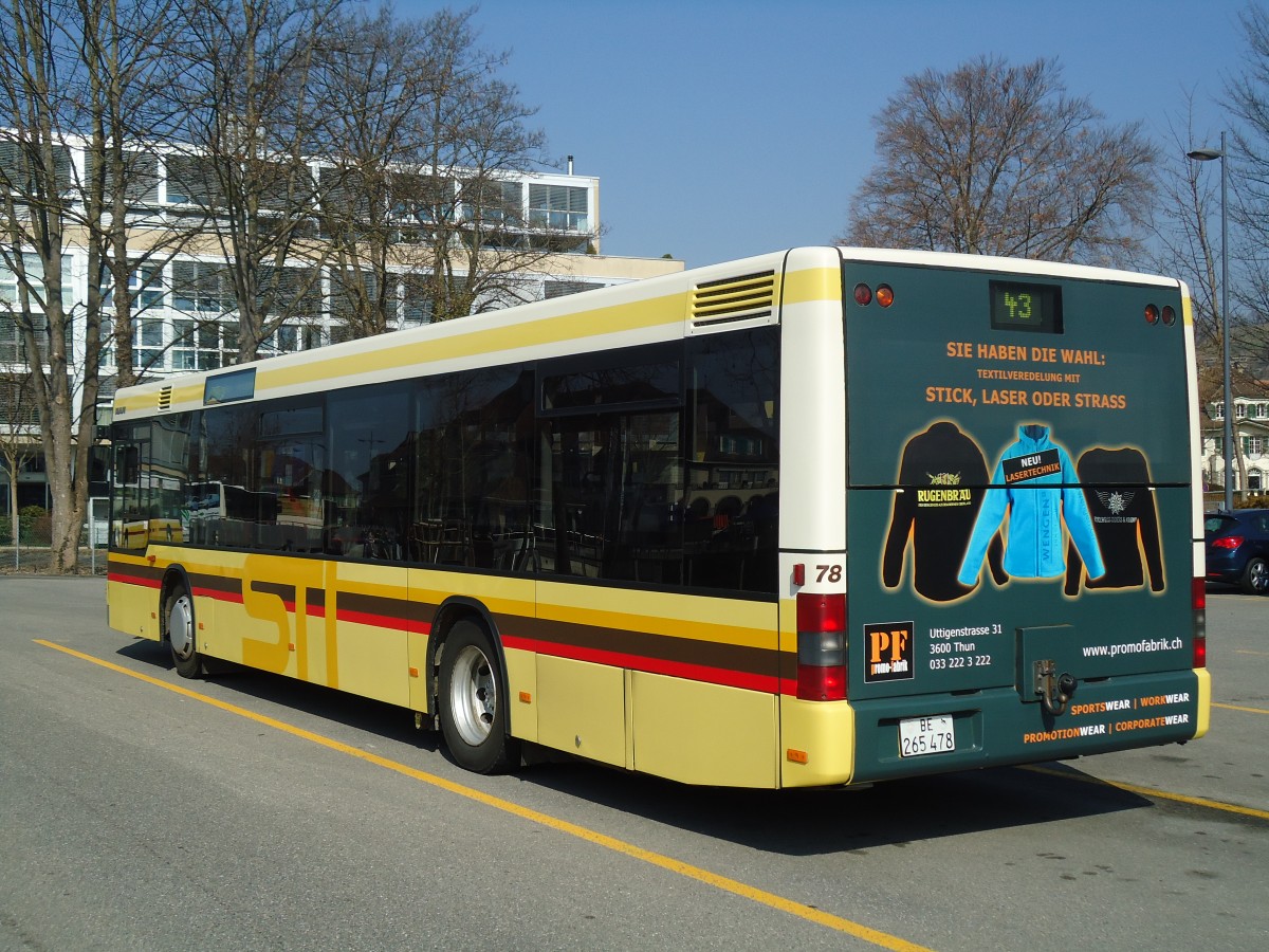 (132'760) - STI Thun - Nr. 78/BE 265'478 - MAN am 8. M�rz 2011 bei der Schiffl�ndte Thun