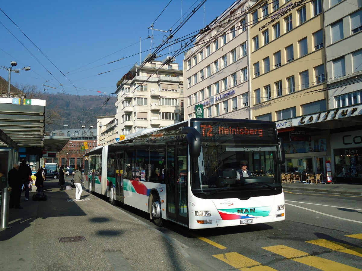 (132'784) - ASm Langenthal - Nr. 46/BE 703'519 - MAN am 9. M�rz 2011 beim Bahnhof Biel