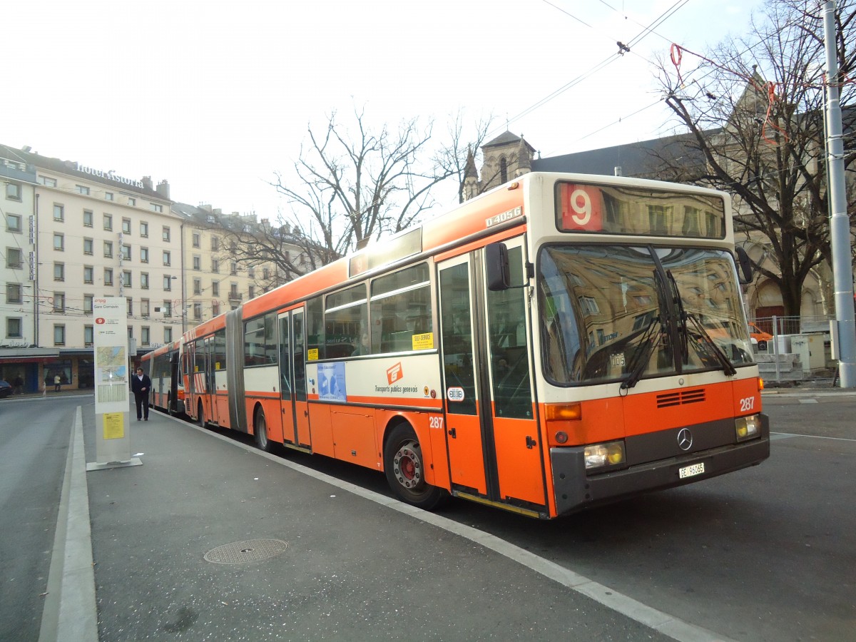 (132'795) - TPG Gen�ve - Nr. 287/GE 96'065 - Mercedes am 10. M�rz 2011 beim Bahnhof Gen�ve
