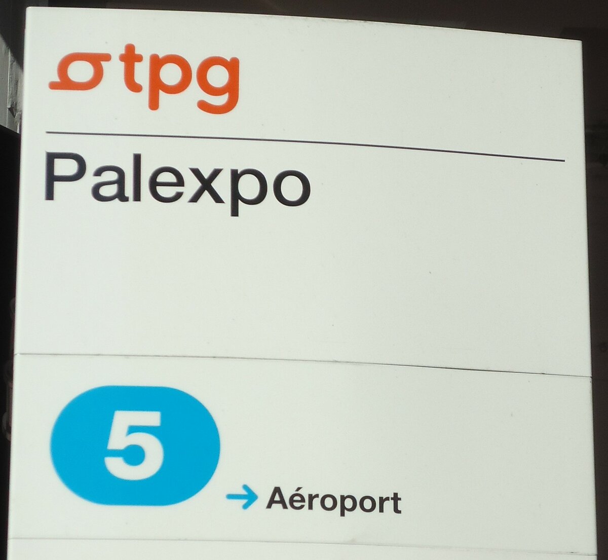 (132'844) - tpg-Haltestellenschild - Gen�ve, Palexpo - am 10. M�rz 2011