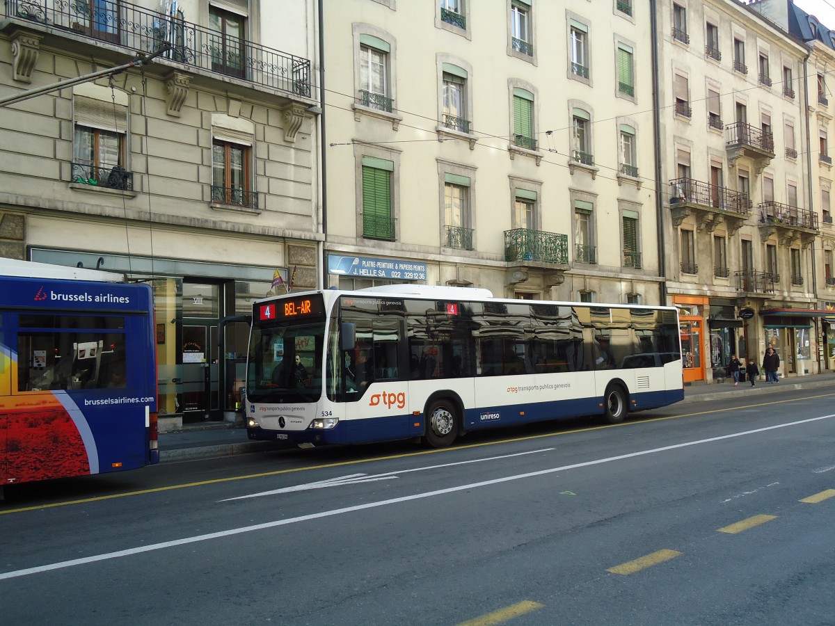 (132'855) - TPG Gen�ve - Nr. 534/GE 960'596 - Mercedes am 10. M�rz 2011 in Gen�ve, Jonction
