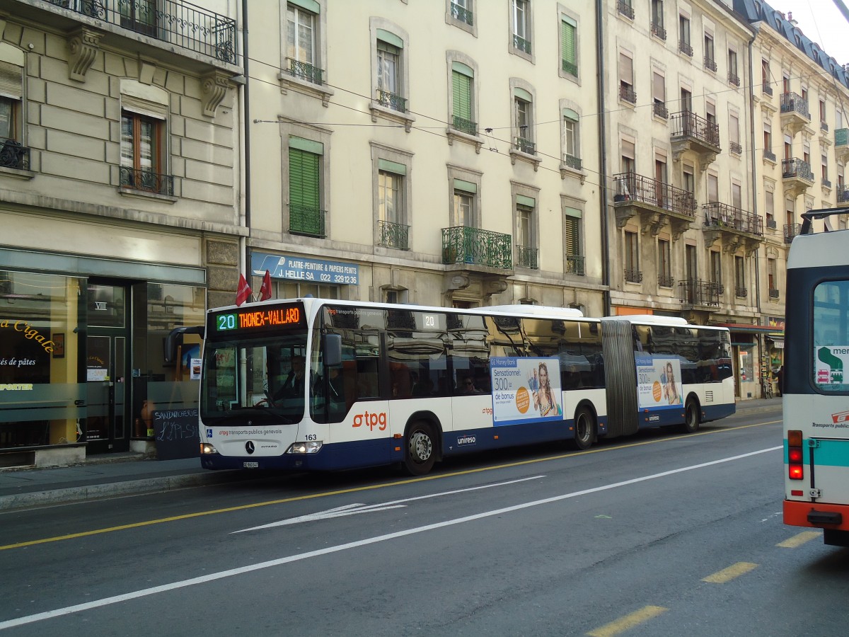 (132'872) - TPG Gen�ve - Nr. 163/GE 960'547 - Mercedes am 10. M�rz 2011 in Gen�ve, Jonction