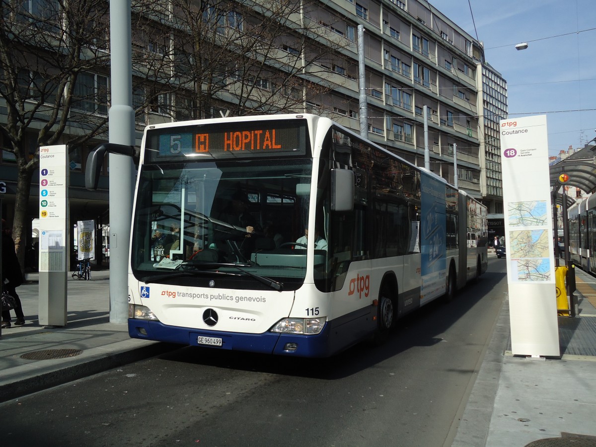 (132'878) - TPG Gen�ve - Nr. 115/GE 960'499 - Mercedes am 10. M�rz 2011 in Gen�ve, Coutance