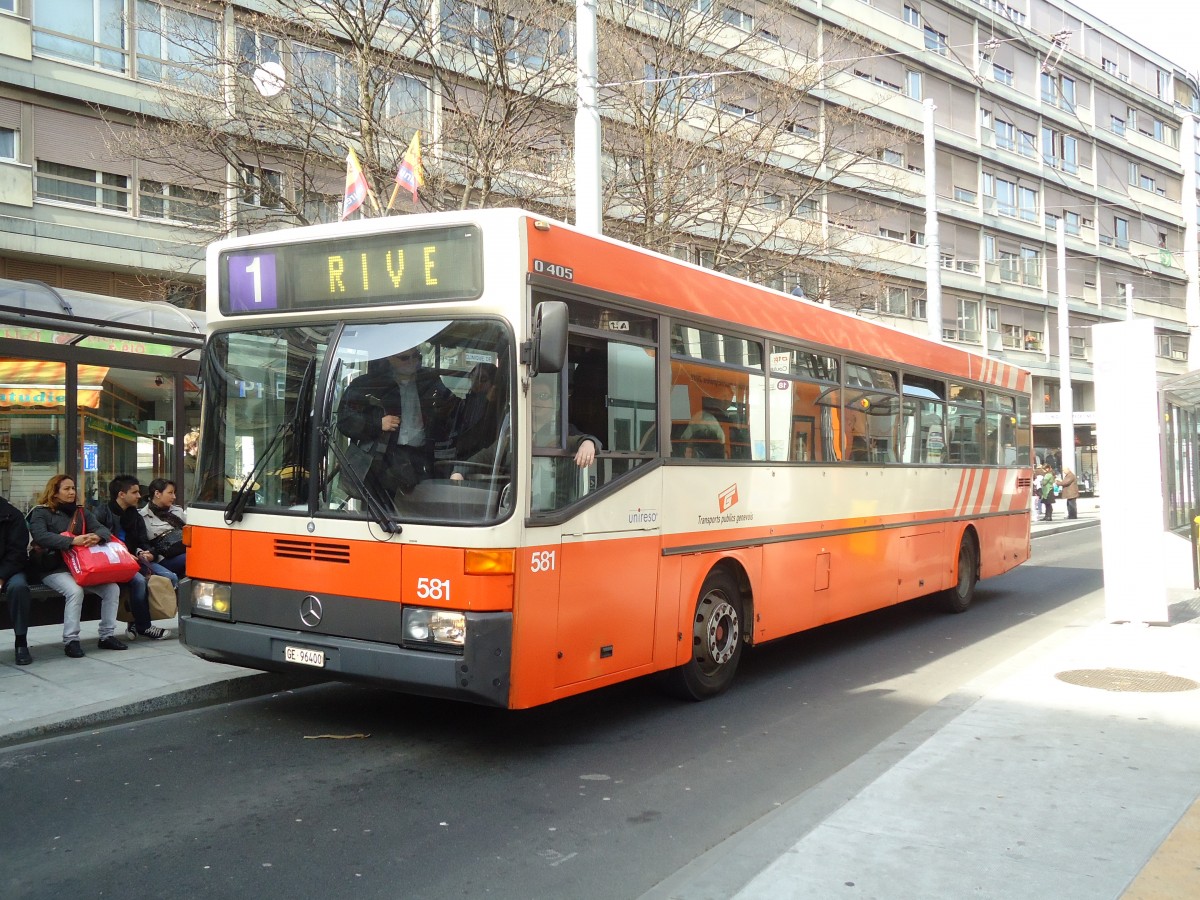 (132'881) - TPG Gen�ve - Nr. 581/GE 96'400 - Mercedes am 10. M�rz 2011 in Gen�ve, Coutance